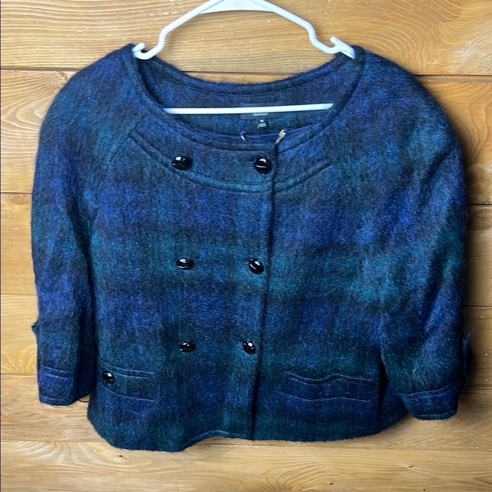 Talbots Blue and Green Plaid Blazer